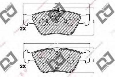 DJ PARTS bp1181 -  Комплект тормозных колодок, дисковый тормоз